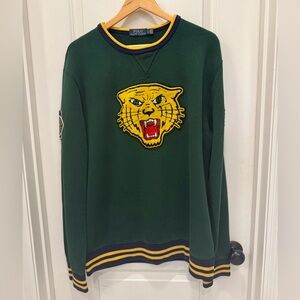 Ralph Lauren Green Sweater with Yellow Tiger Patch